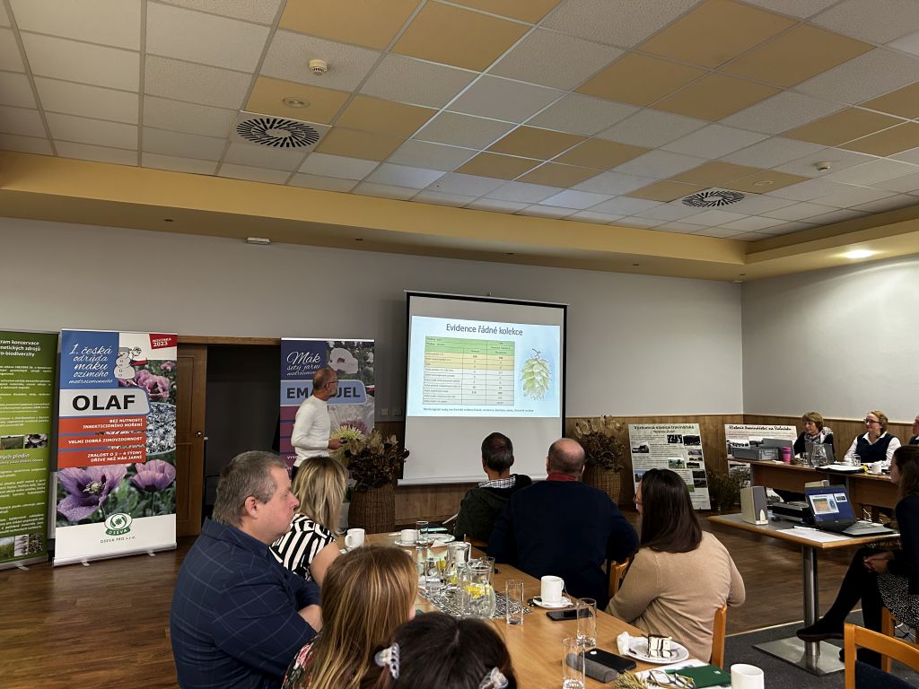 CHI na zasedání Rady genetických zdrojů v Opavě (3. 12. 2024).<br />
<br />
Ing. Vladimír Nesvadba, Ph.D. prezentující zprávu o činnosti za rok 2024. | Foto: S. Trnková Foto: S. Trnková